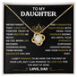 TO MY DAUGHTER , LOVE DAD | FOREVER KNOT NECKLACE