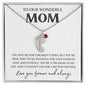 To Our Wonderful Mom / Custom Baby Feet Necklace with Birthstone