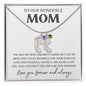 To Our Wonderful Mom / Custom Baby Feet Necklace with Birthstone