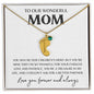 To Our Wonderful Mom / Custom Baby Feet Necklace with Birthstone