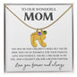 To Our Wonderful Mom / Custom Baby Feet Necklace with Birthstone