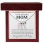 To Our Wonderful Mom / Custom Baby Feet Necklace with Birthstone