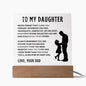 To My Daughter, Love Your Dad | Square Acrylic Plaque