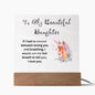 To My Beautiful Daughter | Square Acrylic Plaque