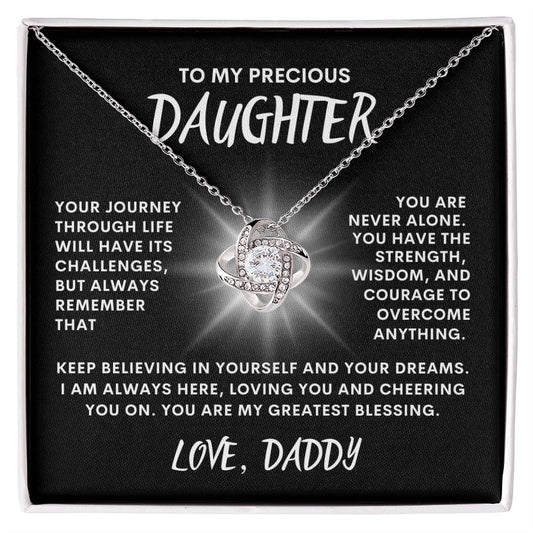 To My Precious Daughter, Love Knot Necklace