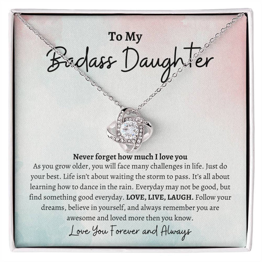 To My Badass Daughter / Love Knot Necklace