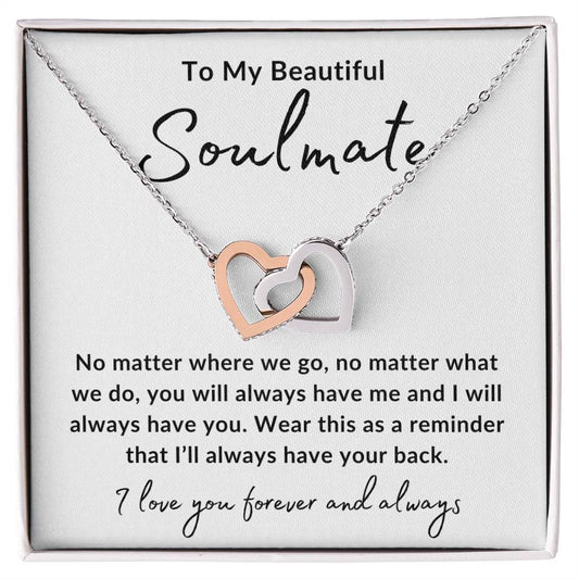 To My Beautiful Soulmate | Interlocking Hearts Necklace