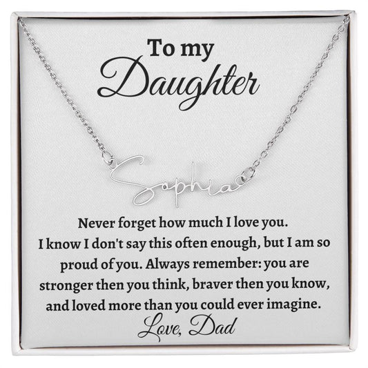 To My Daughter | Heart Name Necklace