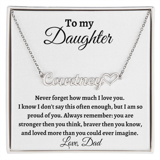 To My Daughter | Heart Name Necklace