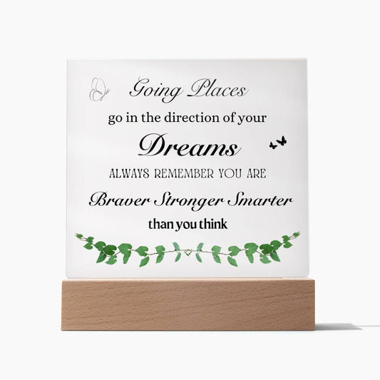 Always Remember You Are Braver Stronger Smarter | Square Acrylic Plaque