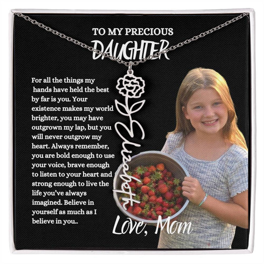 To My Precious Daughter/ Flower Name Necklace