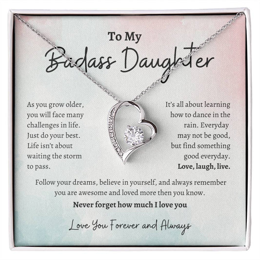 TO MY BADASS DAUGHTER /  FOREVER LOVE KNECKLACE