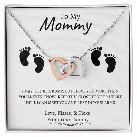 To My Mommy | From Your Tummy | Interlocking Hearts necklace